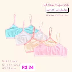 KIT TOP INFANTIL COM 4 UNIDADES CORES SORTIDAS (1 ... - Bella Mini