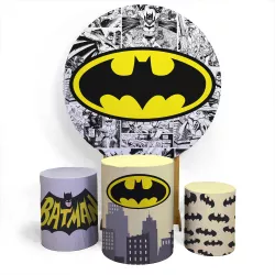 Kit Capa Painel + Trio Cilindros Batman Quadrinhos - Loja | Bibi Painéis