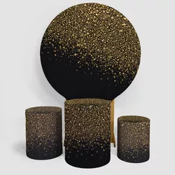 Kit Capa Painel + Trio Cilindros Preto Glitter Dou... - Loja | Bibi Painéis