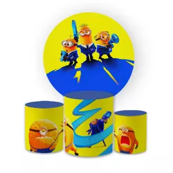 Kit Painel Redondo + Trio Cilindros Tema Meu Malva... - Loja | Bibi Painéis