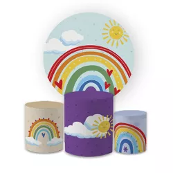 Kit Capa Painel Redondo + Trio Cilindros Decoração... - Loja | Bibi Painéis