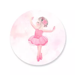 Capa Painel Redondo Bailarina Rosa 01 - Loja | Bibi Painéis