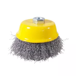 Escova Copo Aço Entrançado 4' 100MM Amarelo M14 Lo... - Bond Tintas