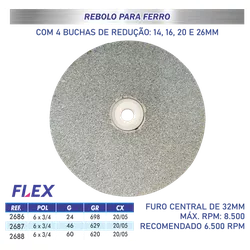 Disco Rebolo para Ferro 6x3/4 G60 Flex - Lotus - Bond Tintas