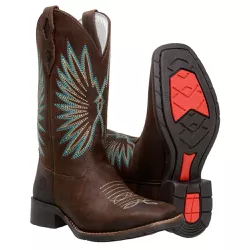 Bota Country Feminina Em Couro Bovino Legítimo Bor... - BOTAS MANGALARGA