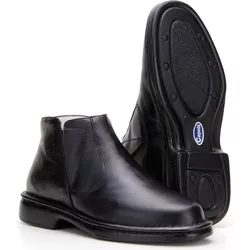 Botina Social Anti-stress Couro Elástico - 570-pre... - BOTAS MANGALARGA