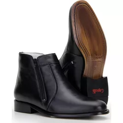 Botina Masculina Em Couro Legítimo Macio - 730-pre... - BOTAS MANGALARGA