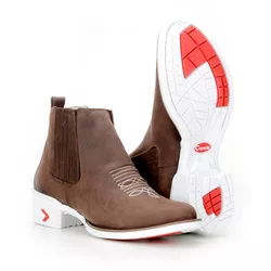 Botina Masculina Com Solado Branco - 869-crazy - BOTAS MANGALARGA