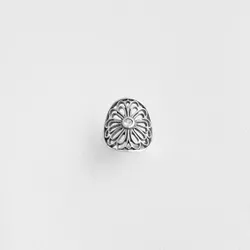 Anel vazado médio flor com uma zircônia prata 925 ... - BRAGHETTO