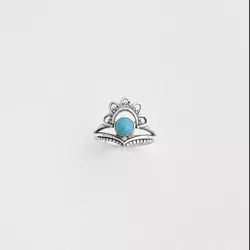 Anel vazado trabalhado boho turquesa prata 925 - A... - BRAGHETTO