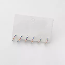 Brinco kit três pares argolinhas coloridas prata 9... - BRAGHETTO