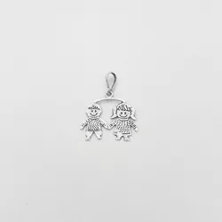 Pingente menino e menina juntos prata 925 - P470 - BRAGHETTO