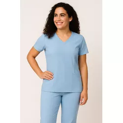 Camisa Scrub Pijama Cirúrgico Azul Bebe Gabardine ... - BRANCURA