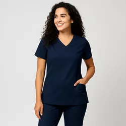 Camisa Scrub Basic - Pijama Cirúrgico Azul Marinho... - BRANCURA