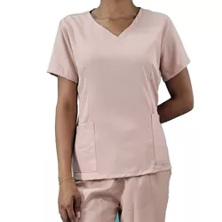 Camisa Scrub Rosê Feminino Pijama Cirúrgico - SC56... - BRANCURA