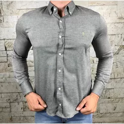 Camisa Manga Longa PRL Cinza ⭐ - 40114 - DROPA AQUI
