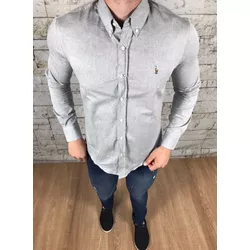 Camisa Manga Longa PRL Cinza⭐ - 40046 - LOJA VIPIX