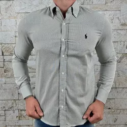 Camisa Manga Longa PRL Micro Xadrez⭐ - 2026 - DROPA AQUI