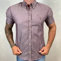 Camisa Manga Curta PRL Vinho⭐ - 30011 - DROPA AQUI