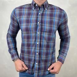Camisa Manga Longa PRL Xadrez Azul⭐ - 40086 - LOJA VIPIX