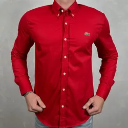 Camisa Manga Longa LCT Vermelho - 40187 - REI DO ATACADO