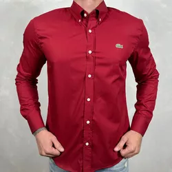 Camisa Manga Longa LCT Vinho ⭐ - 40189 - DROPA AQUI