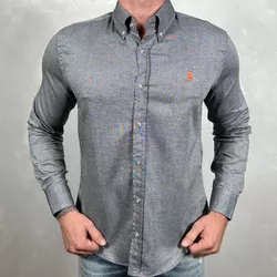 Camisa Manga Longa PRL Cinza⭐ - 40217 - LOJA VIPIX