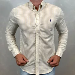 Camisa Manga Longa PRL Xadrez Bege - 40328 - DROPA AQUI