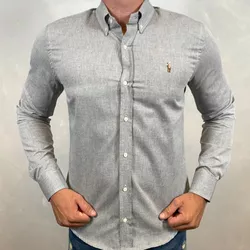 Camisa Manga Longa PRL Cinza⭐ - 40374 - DROPA AQUI