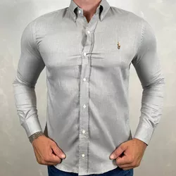 Camisa Manga Longa PRL Cinza⭐ - 40382 - DROPA AQUI
