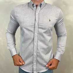 Camisa Manga Longa PRL Cinza⭐ - 40412 - DROPA AQUI