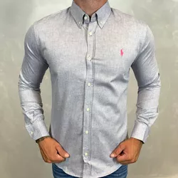 Camisa Manga Longa PRL Cinza⭐ - 40439 - LOJA VIPIX