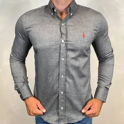 Camisa Manga Longa PRL Cinza ⭐ - 40444 - DROPA AQUI
