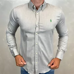 Camisa Manga Longa PRL Cinza⭐ - 40456 - DROPA AQUI