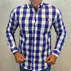 Camisa Manga Longa PRL Xadrez Azul - 40463 - DROPA AQUI