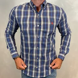 Camisa Manga Longa PRL Xadrez Azul⭐ - 40474 - DROPA AQUI