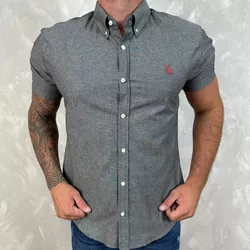 Camisa Manga Curta PRL Cinza⭐ - 30238 - DROPA AQUI