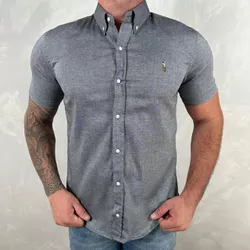 Camisa Manga Curta PRL Cinza ⭐ - 30324 - DROPA AQUI