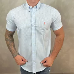 Camisa Manga Curta PRL Xadrez Azul ⭐ - 30330 - DROPA AQUI