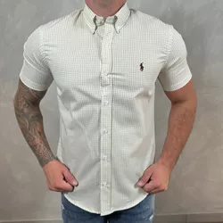 -Camisa Manga Curta PRL Xadrez Bege ⭐ - 30333 - DROPA AQUI
