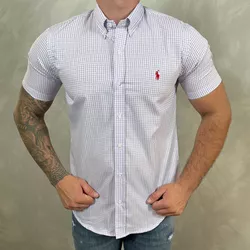 Camisa Manga Curta PRL Xadrez Lilás - 30341 - REI DO ATACADO