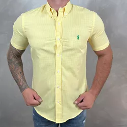 Camisa Manga Curta PRL Xadrez Amarelo ⭐ - 30350 - DROPA AQUI