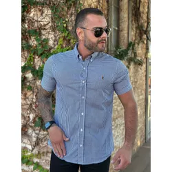 Camisa Manga Curta PRL Xadrez Azul - 30390 - REI DO ATACADO