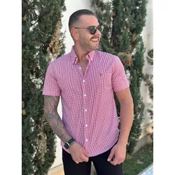 Camisa Manga Curta PRL Xadrez Vermelho - 30394 - DROPA AQUI