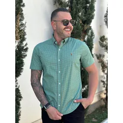 Camisa Manga Curta PRL Xadrez Verde - 30402 - DROPA AQUI