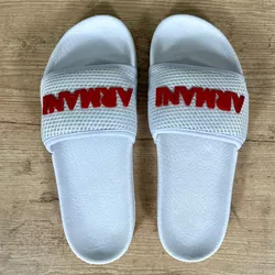 Chinelo Slide Armani Branco ⭐ - 3966 - LOJA VIPIX