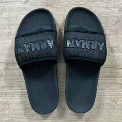 Chinelo Slide Armani Preto ⭐ - 3970 - DROPA AQUI