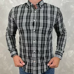 Camisa Manga Longa TH Xadrez preto⭐ - 40626 - DROPA AQUI