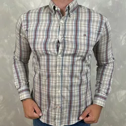 Camisa Manga Longa TH Xadrez bege⭐ - 40630 - LOJA VIPIX