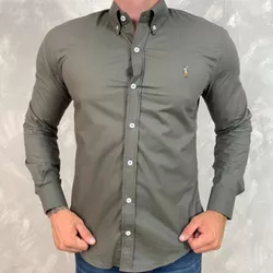 Camisa Manga Longa PRL Cinza⭐ - 40684 - DROPA AQUI